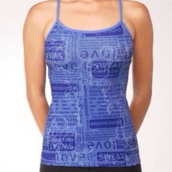 lululemon athletica Tops - Lululemon Power Y Tank Manifesto Blue